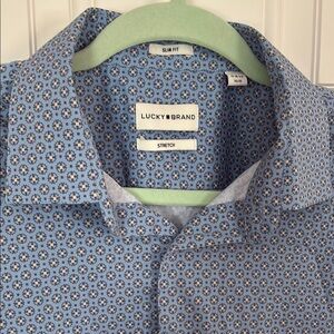 Lucky Brand Men's Blue Patterned Shirt